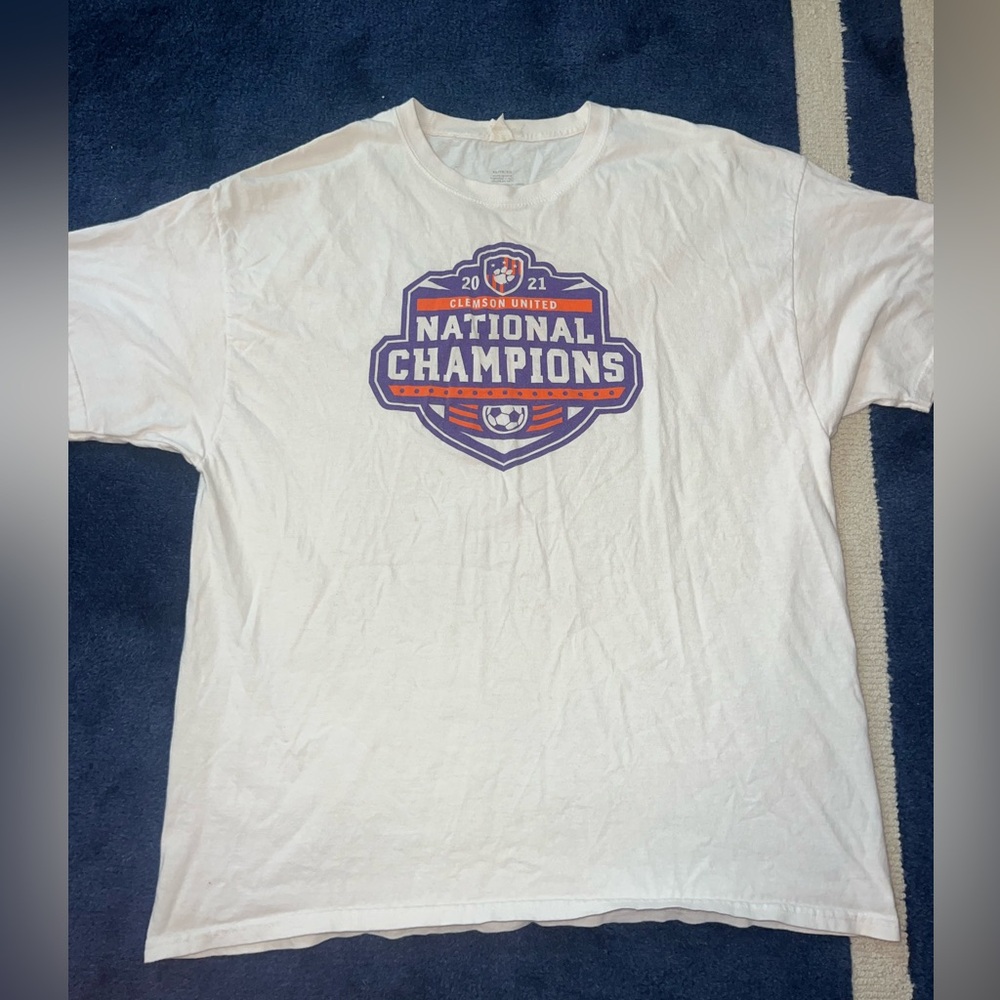Clemson Men’s Soccer 2021 National Champions White T-Shirt